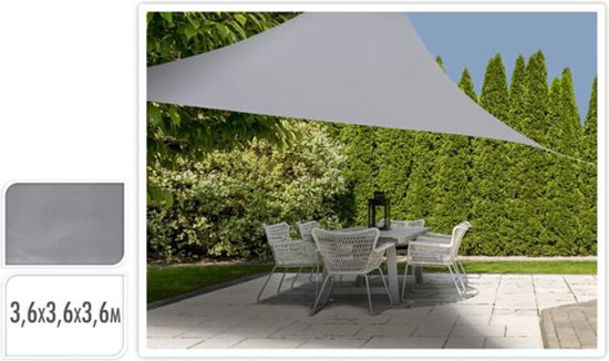 ProGarden Schattennetz, dreieckig, 3,6 x 3,6 x 3,6 m, grau