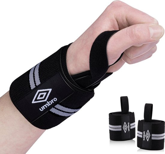 Umbro Armbänder - 2 Stück - Für Fitness, Crossfit und Krafttraining - Weiß/Schwarz