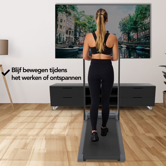 Brixy Laufband - 1-10km/h - Walking-Laufband - LED-Anzeige & Fernbedienung - Bluetooth - App - Walking Pad - Anthrazit