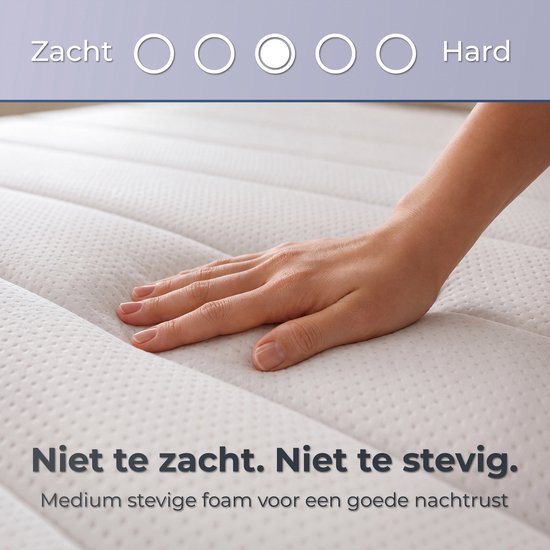 CozySense Basic Matratze 90 x 200 cm – Einzelbett – CertiPUR-US-PU-Schaum – abnehmbarer OEKO-TEX-Bezug – 13 cm dick – mittlerer Härtegrad