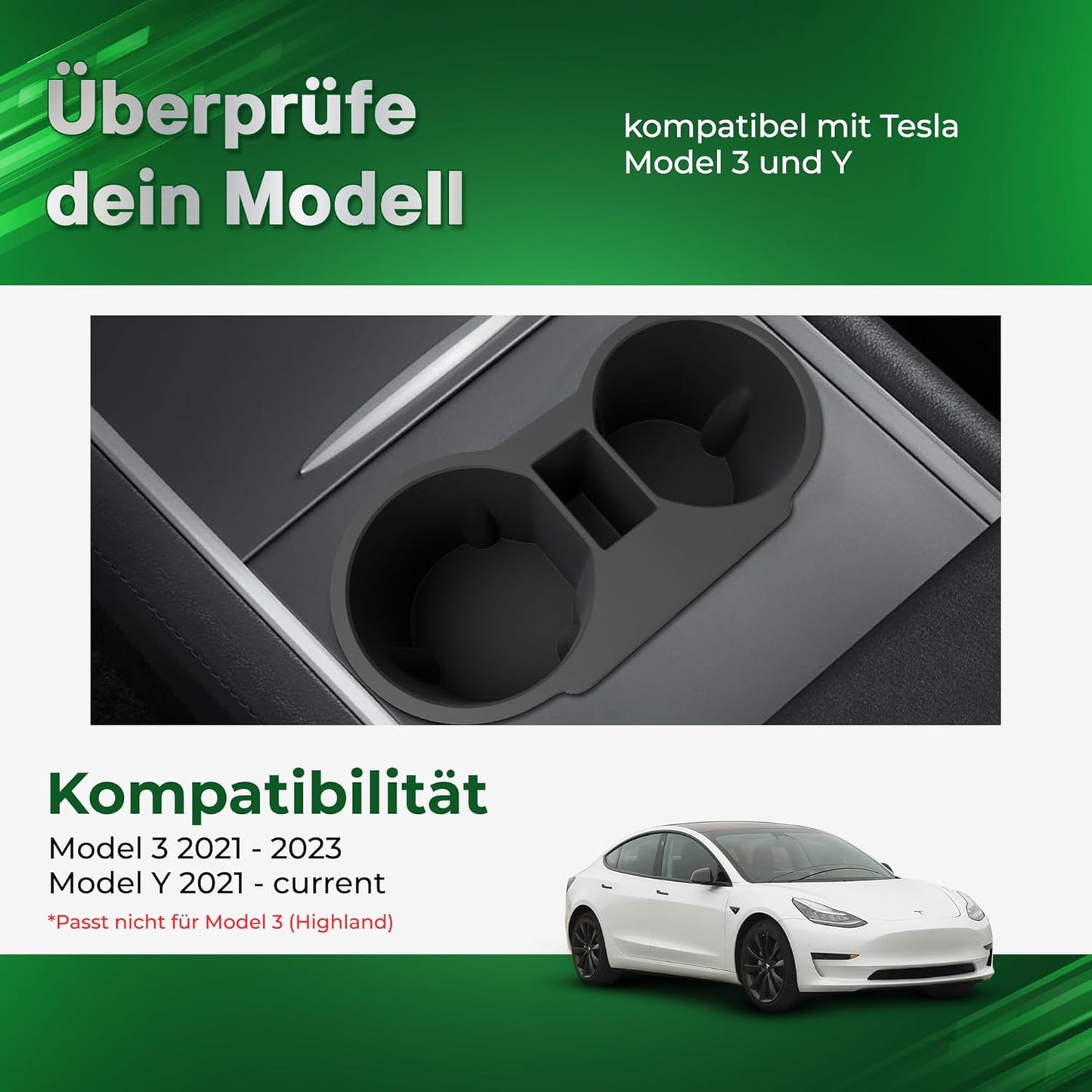 loonara® SpaceMax Elite Mittelkonsolen-Organizer - Geeignet für Tesla Model 3 & Model Y (inkl. Highland) - Premium-Zubehör für mehr Platz & Ordnung