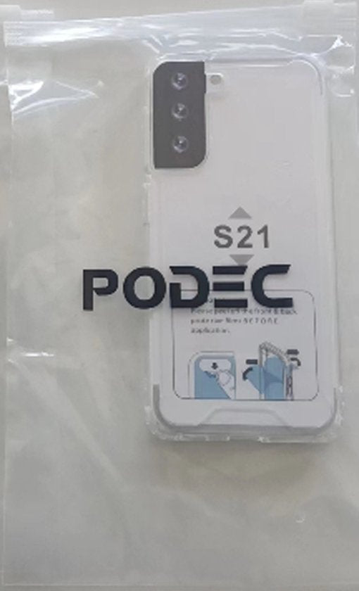 Podec Case passend für Samsung Galaxy S21 Translucent Phone Case - Anti-Shock Case Cover mit 1x Displayschutzfolie