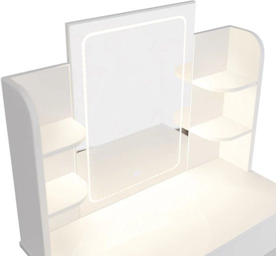 Frisiertisch Zoey - Inkl. LED-Spiegel - Weiß