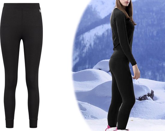 Thermo-Unterwäsche Damen - Thermo-Leggings Damen - Schwarz - S - Thermo-Bekleidung Damen - Thermo-Hose Damen - Thermo-Leggings - Thermo-Hose Damen