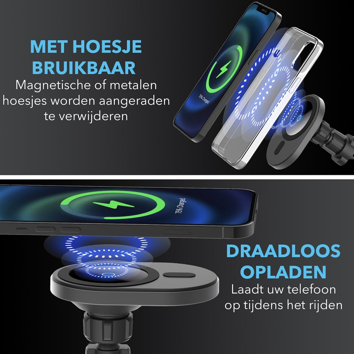 MW - MagSafe Autohalterung - MagSafe Autoladegerät - Handyhalterung Auto - Magnetische Handyhalterung Auto