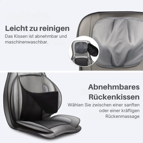 Lifeproducts - Shiatsu-Massagesitz - mit Nacken-, Rücken- und Oberschenkelmassage - einstellbare Wärmefunktion - Schwarz
