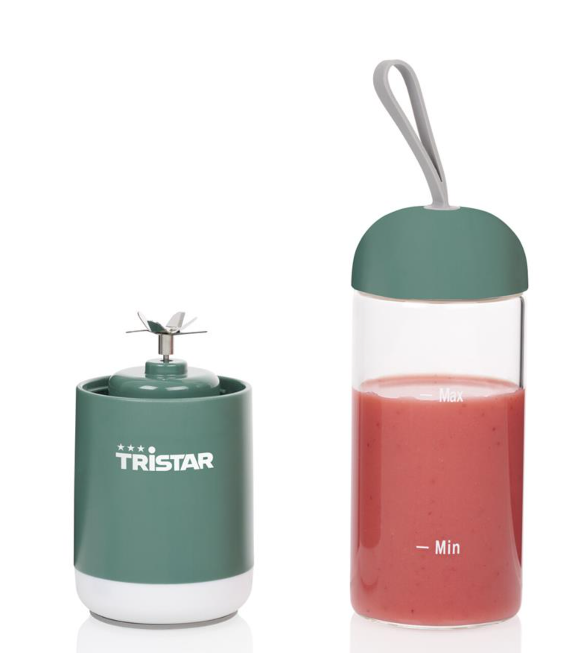 Tristar Mini Blender To Go – Tragbarer Smoothie-Mixer – Über USB aufladbar – 280 ml – Grün