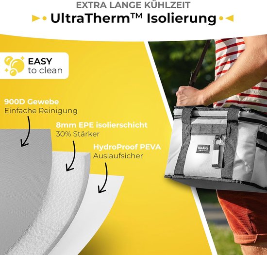 Five Dots Faltbare Kühltasche - 30L - 26 x 41 x 31 cm - Grau