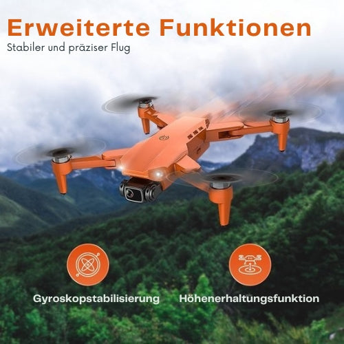 PuroTech - Ultra Smart Drohne - 4K Full HD Dual Kamera - 3 Akkus - 84 Minuten Flugzeit - Orange