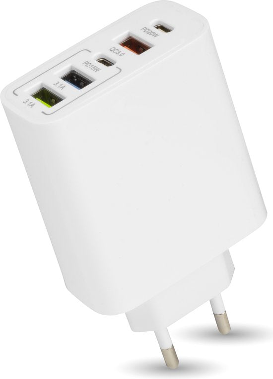 Nuvance - USB-Adapter - 5 Ports - USB-Stecker - USB-Ladegerät - Geeignet für jedes USB-Kabel - Weiß