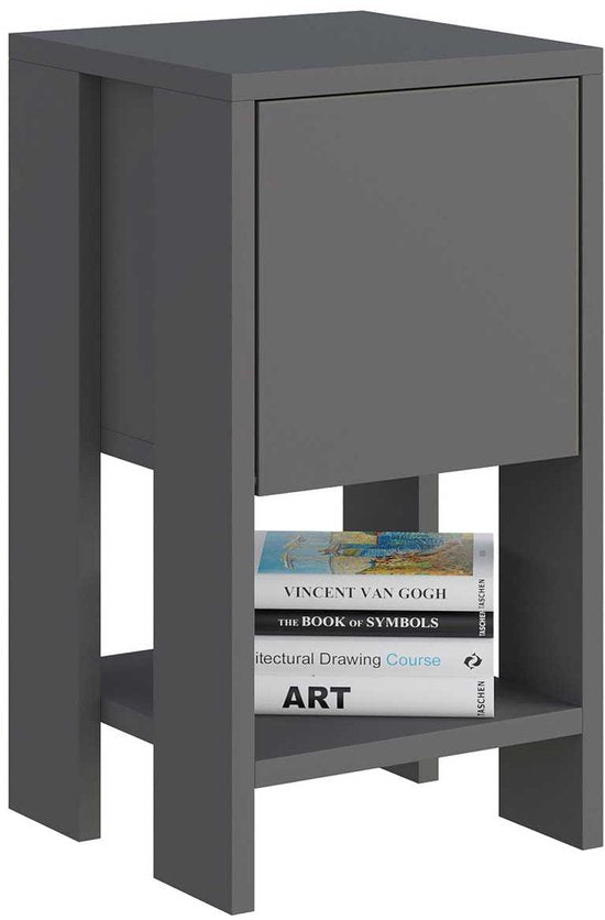Nachttisch - Stilvolles Anthrazit - 30x55x30cm - Langlebiges Melamin