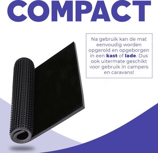 Aerend® Multifunktions-Tropfmatte - Gastro-Barmatte - Camper Geschirrspül- & Arbeitsplattenmatte - Schwarzer Gummi-Anti-Rutsch - 30x45 CM