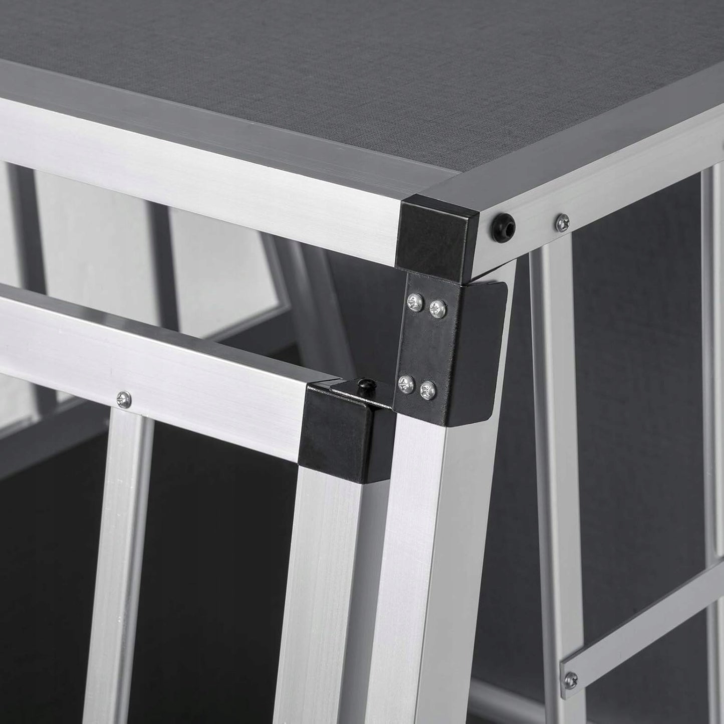 Eugad Aluminium-Hundetransportbox XL – Silber – 85 x 65 x 71 cm