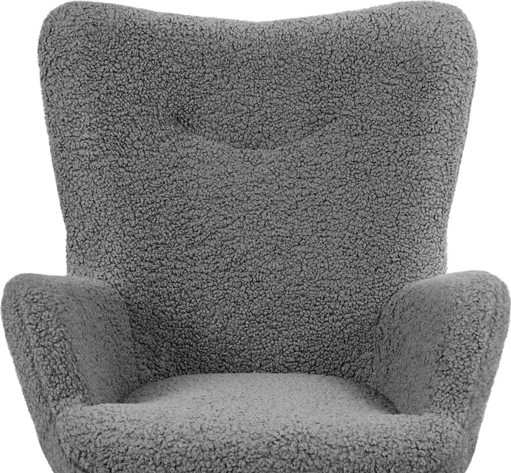 Yaheetech Ohrensessel - Fußhocker - 70 x 67,5 x 97,5 cm - Grau