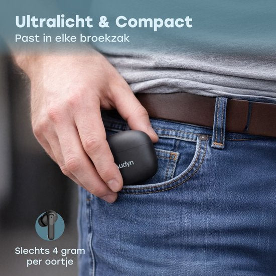 Audyn Kabellose Ohrhörer – Kabellose Ohrhörer – Geräuschunterdrückung ANC+ENC – Bluetooth – In-Ear – Schwarz – FlowTune Pro