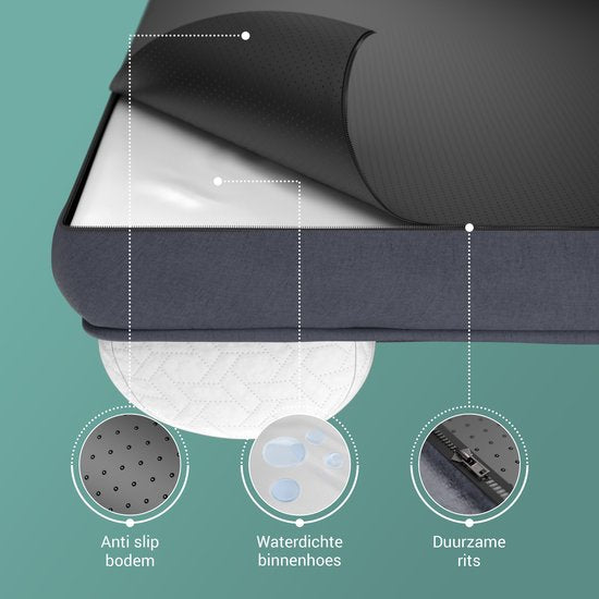 CozySense® Orthopädisches Hundekissen - 90 X 54 cm - Größe L - Wasserdicht - Geeignet als Sitzkissen & Hundebett - Waschbarer Bezug - Weiß