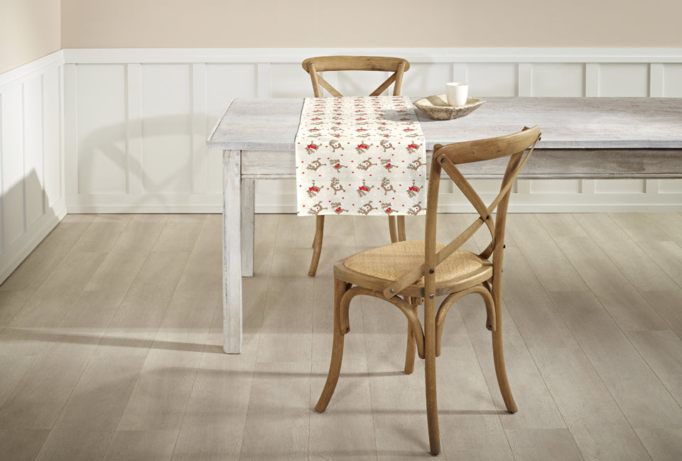 Dekor Weihnachts-Tischdecke Rentier-Muster - 45 x 140 cm - Weihnachtsdruck
