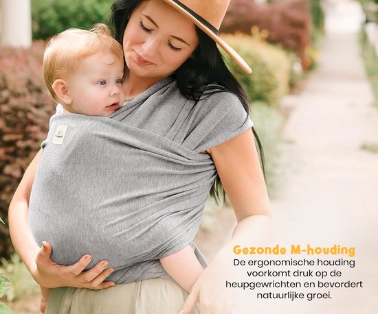 Frummel Baby Sling Grey - Baby Tragetuch - Babytrage - Gewebtes Tragetuch - Baby 0-36 Monate - Neugeborenes
