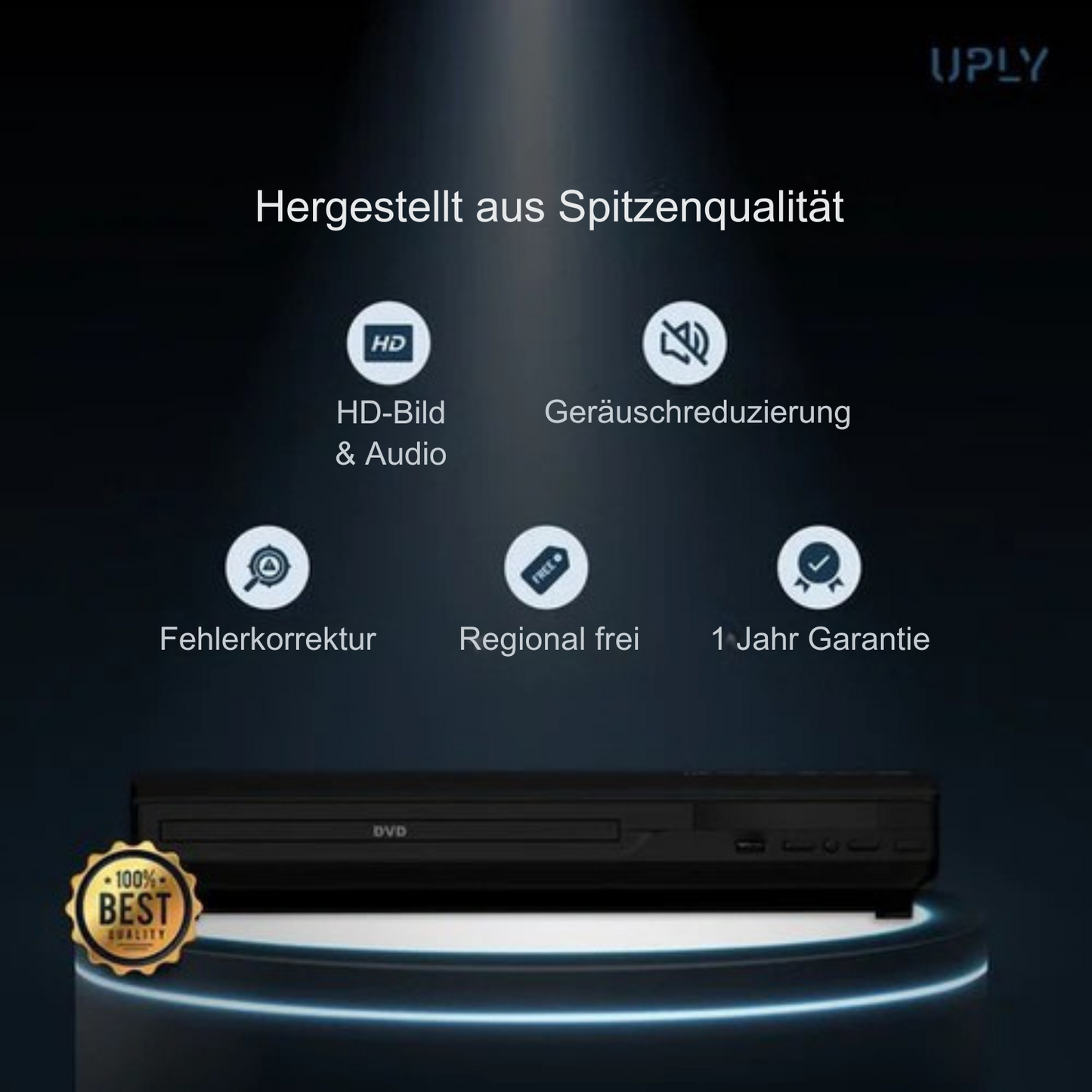 UPLY - DVD-Player - mit HDMI - Full HD - inkl. Fernbedienung - USB - Schwarz
