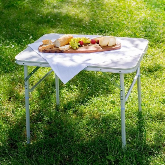 tectake - Klappbarer Campingtisch - Tragbarer Campingtisch - Outdoor-Klapptisch - Klappbarer Tisch - Wetterfest - 75x55x68cm - Grau