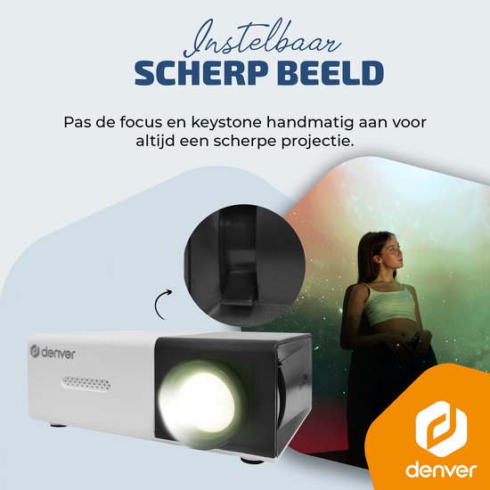 Denver Mini Beamer - Full HD 1920*1080P - 30 ANSI Lumen - Projektor - Heimkino - HDMI - USB-C