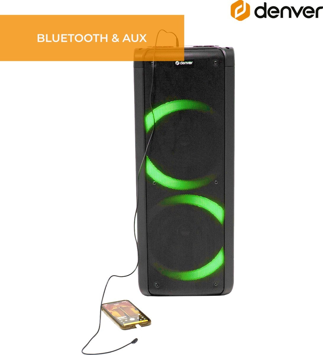 Denver - BPS352 - Lautsprecher Party - Disco Lights - Bluetooth - Schwarz
