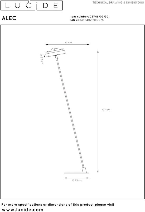 Lucide ALEC – Stehlampe – LED 3-Stufen-Dimmer – G9 – 1x3W 2700K – Inklusive austauschbarer Ringe – Schwarz