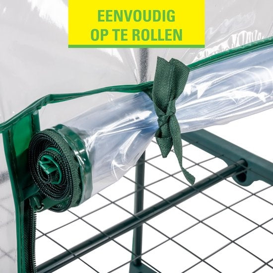 Kinzo Garden - Kunststoff-Gewächshaus - 4-stöckiges Gewächshaus - 69 x 49 x 160 cm - Grün