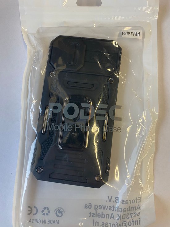 Podec-Hülle für das iPhone 13 Mini – Handyhülle – Anti-Shock-Case, Hybrid-Armor-Hülle mit Ständer und Ring sowie Displayschutzfolie