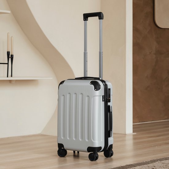 Pathsail - Handgepäck Koffer 40L x 55CM - ABS - Leichter Trolley - Inkl. TSA-Schloss & Spinner-Räder - Silber