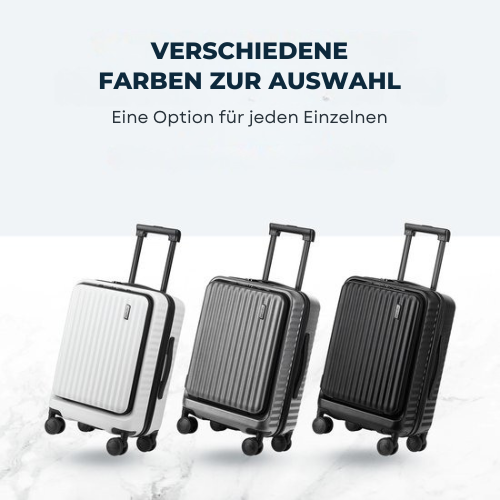 Pathsail - Handgepäck Koffer mit Fronttasche - inkl. TSA-Schloss & Spinner-Räder - Leicht - Weiß