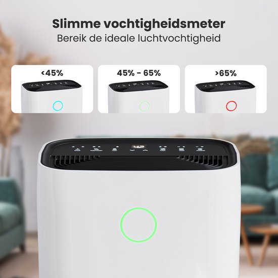 Auronic Luftentfeuchter - Compact Series - 20L pro Tag - Waschtrockenfunktion - Schlafzimmer, Badezimmer und Wohnzimmer - Weiß