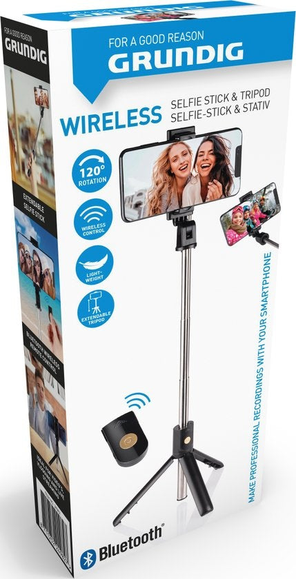 Grundig Selfie Stick und Stativ für Smartphone - Bluetooth - mit Fernbedienung - 120° drehbar