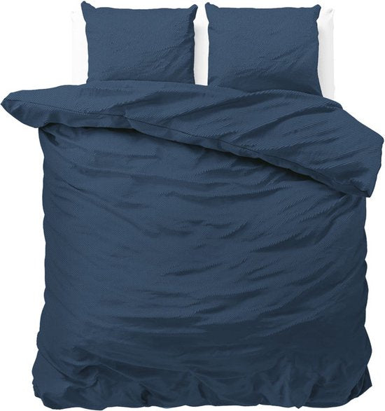 Zensation Satin Point – Bettbezug – Einzelbett – 140 x 200/220 + 1 Kissenbezug 60 x 70 – Blau