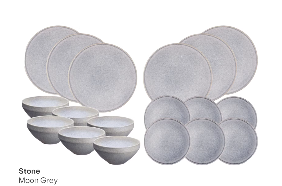 Bjorn Essgeschirr - The Essentials Service STONE - 18 Teile - Mondgrau
