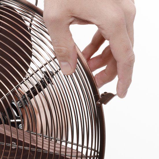 Tristar Retro Tischventilator 30 cm – Kupferoptik – 3 Geschwindigkeitsstufen – Schwenkbar – VE-5970