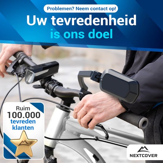 NEXTCOVER® Fahrradspiegel e-bike links und rechts SET mit ProVision Echtglas - Lenker montierter Fahrradspiegel - Fahrradspiegel ebike, Rückspiegel Fahrrad und e-bike