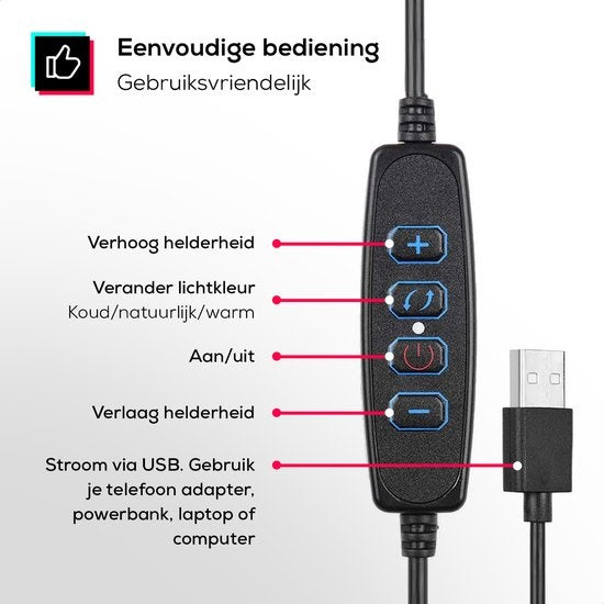 LURK® Ringlampen-Set 8-Zoll-LED - Verstellbares Stativ - Fernbedienung - Geeignet für Smartphone