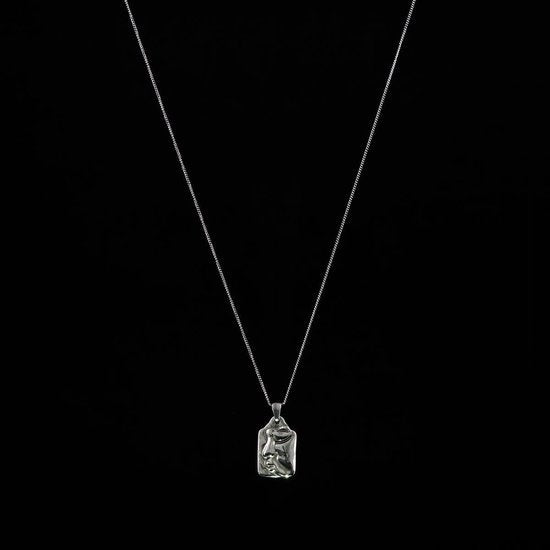 Laura Ferini Damen Halskette Faccina Silber - Silber Halskette mit Anhänger - 18K Weißgold vergoldet - Halskette - Halskette - Schmuck - Accessoires - Damen Halskette mit Anhänger