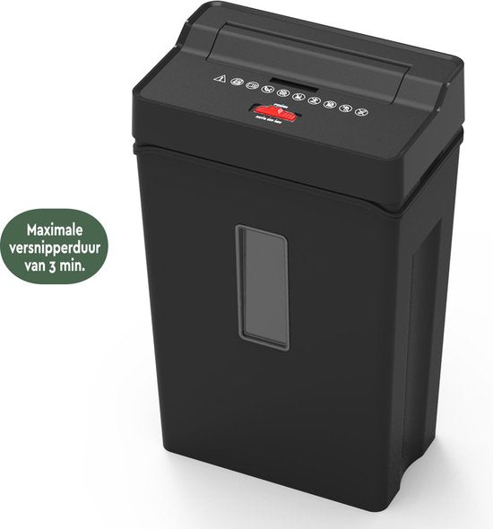 BRASQ Aktenvernichter mit Auffangbehälter Schwarz - 22 Liter Aktenvernichter für Heim und Büro - Kreditkartenvernichter - P4 - 10 Blatt Mikroschnipsel 2 x 15 mm
