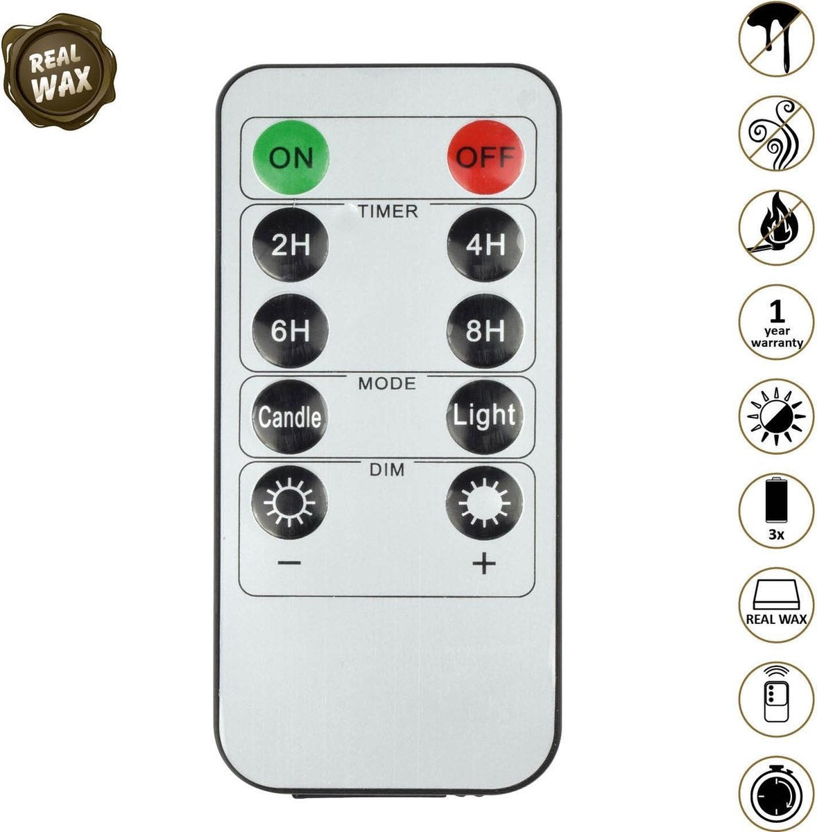 O'DADDY® LED-Kerzen mit beweglicher Flamme - 22cm 8d - Mit Timer und Dimmerfunktion - LED-Kerzen mit Fernsteuerung