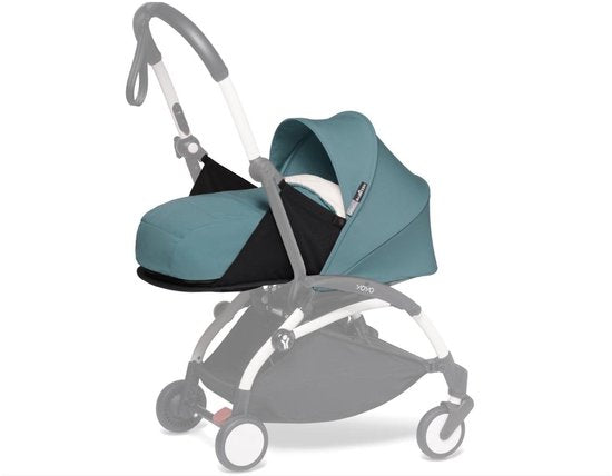 Stokke YOYO 0+ Newborn Pack, Aqua – Inklusive Matratze, ausziehbarem Sonnendach und Fünf-Punkt-Gurt – Erfordert einen YOYO-Rahmen (separat erhältlich)