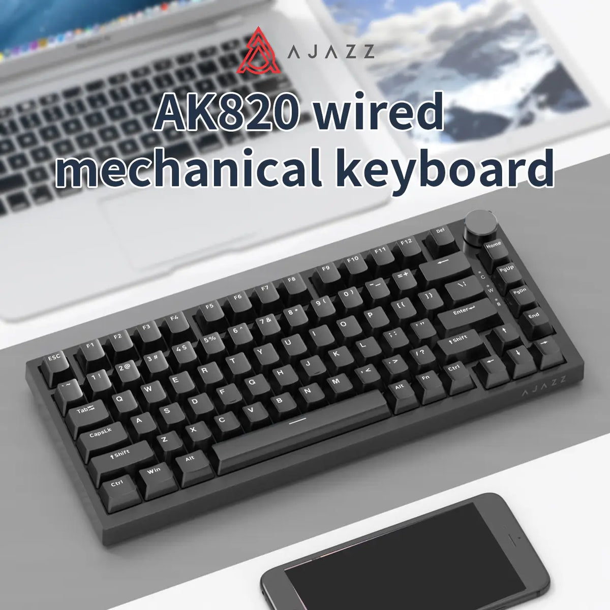 AJAZZ AK820 Mechanische Tastatur – 75 % – US-QWERTY – Schwarz