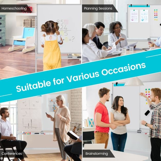 Magnetisches doppelseitiges Whiteboard mit Rollen für das Klassenzimmer, das Büro und zu Hause