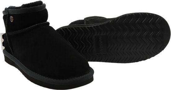 Alpacas Footwear - Damen - Kurze Stiefel aus echtem Wildleder - Gefüttert mit 100% weicher Lammwolle - Schwarz - 38