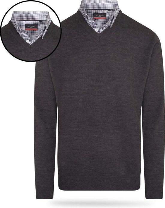 Pierre Cardin - Herren Pullover Mock Pullover - Grau - Größe S