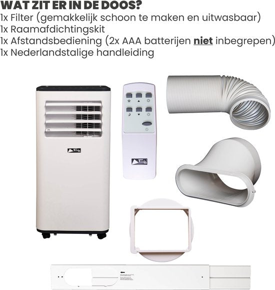 TechnoLife TL-7002 Mobiles Klimagerät - Klimatisierung - 7000 BTU - Weiß/Schwarz