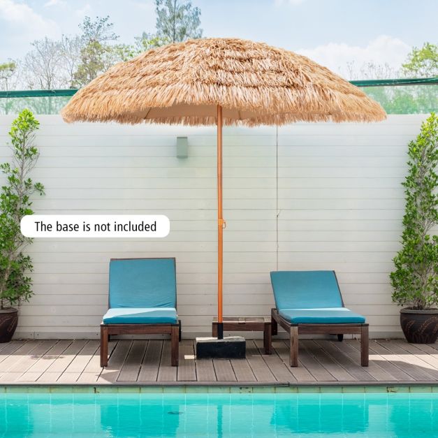 coast Hawaiian Style Strohsonnenschirm Ø285 cm - Natürliches Design mit 8 Metallrippen