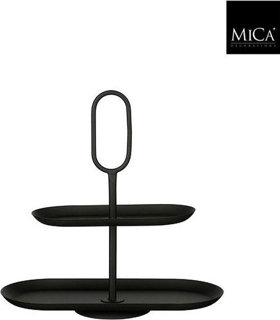 Mica Decorations Rama Etagere 2 Schichten - L38 x B17 x H37 cm - Metall - Schwarz