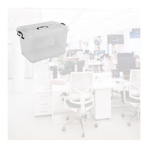 BRASQ Aufbewahrungsboxen 3er-Set - 20 Liter - Transparent - 39x29x18 cm - Stapelbare Aufbewahrungsboxen aus Kunststoff